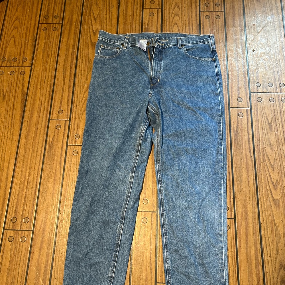 Mens Carhartt  Relaxed Fit Blue Jeans Work Construction Size 40x30